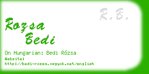 rozsa bedi business card